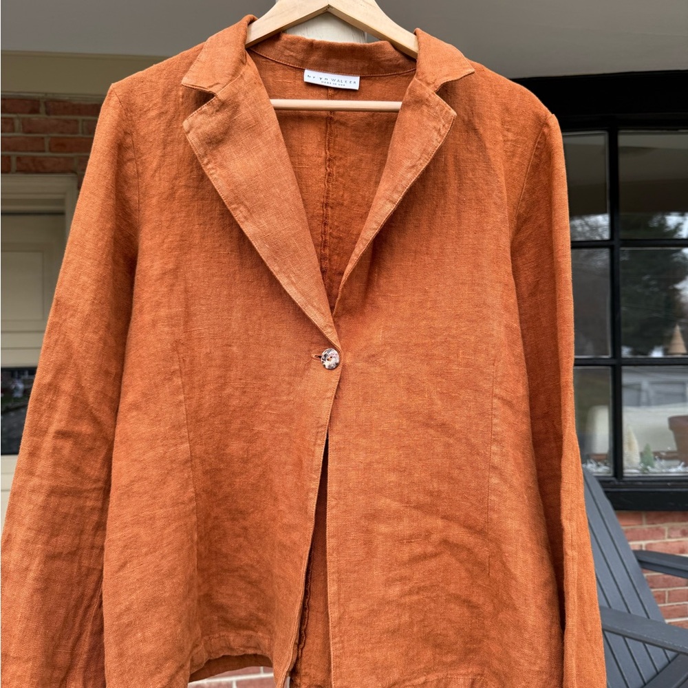 bryn Walker Terracotta Linen Blazer